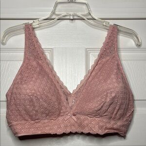 Baby Pink Lace Bralette with bow XXL